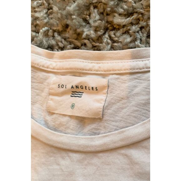 Sol Angeles White GRAPHIC smile LOGO T SHIRT sz M - Picture 5 of 7